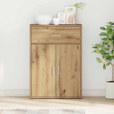 vidaXL Bufet cu sertar stejar artizanal 79 x 38 x 80 cm Lemn compozit