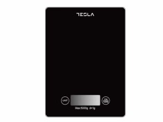 Cantar de bucatarie Tesla KS201B, 5kg, ecran LCDFunctie Tara, Sticla, Negru