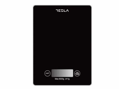 Cantar de bucatarie Tesla KS201B, 5kg, ecran LCDFunctie Tara, Sticla, Negru foto