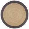 VidaXL Covor manual cu margine gri &icirc;nchis, 180 cm, iută 343605