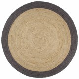 VidaXL Covor manual cu margine gri &icirc;nchis, 180 cm, iută