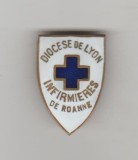 bnk ins Franta - Insigna religioasa si medicala - insigna Diecezei Catolice din Besan&ccedil;on - Infirmieres de Roannes