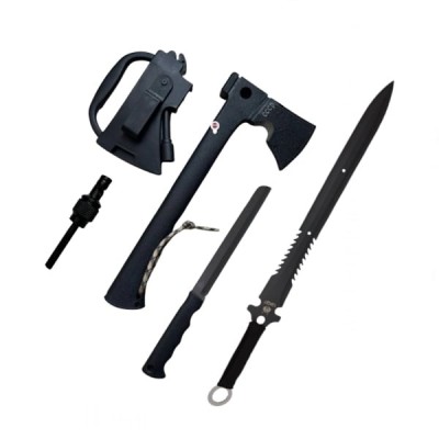 Set topor multifunctional si sabie de vanatoare, DEPOX&amp;reg;, 35,5 cm , teaca inclusa foto
