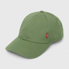 Levi's șapcă de baseball din bumbac culoarea verde, neted