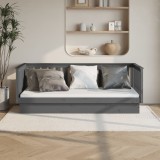 Gossi pat de zi, gri, 80x200 cm, lemn masiv de pin