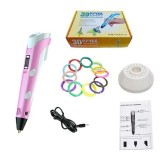 Cumpara ieftin Creion 3D Roz Iso, cu Filament, LCD, Temperatura Reglabila, PLA/ABS, Joc Creativ