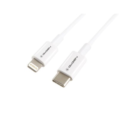 Cablu de incarcare si transfer de date GoGEN, USB-C la Lightning, 2 metri, alb foto