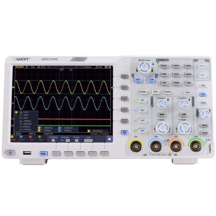 osciloscop digital 100mhz, 4 canale, 1gs/s, touchscreen color, xds3104e/b