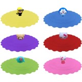 Cumpara ieftin 6 capace colorate din silicon durabil, reutilizabil, fara BPA, 100% alimentar, efect de etanseizare, tortita draguta cu personaj animat, 10.8 cm, mult, Oem