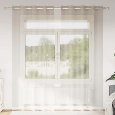 vidaXL Perdele cu perdele 2 pcs Nisipiu 140x175cm Poliester 4107996