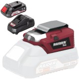Raider 039706 + RDP-R20 - Adaptor USB + Set 1 acumulator si incarcator Li-Ion 20 V 2 Ah