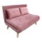 Canapea extensibila Josuane cu 2 locuri catifea mar putred lemn, Natural 117x80x81cm