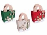 Cumpara ieftin Set 3 gentute Craciun textil multicolor cm 12,5 x 6,5 x 18 H