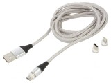 Cablu Magnetic USB 2.0 2m Gri 3A