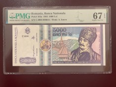 Romania 5000 lei 1992 pick 103a grad 67 pmg