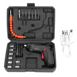 Surubelnita electrica mini, Mmgoqqt, 3.6V, acumulator litiu 1300mAh, neagra, set