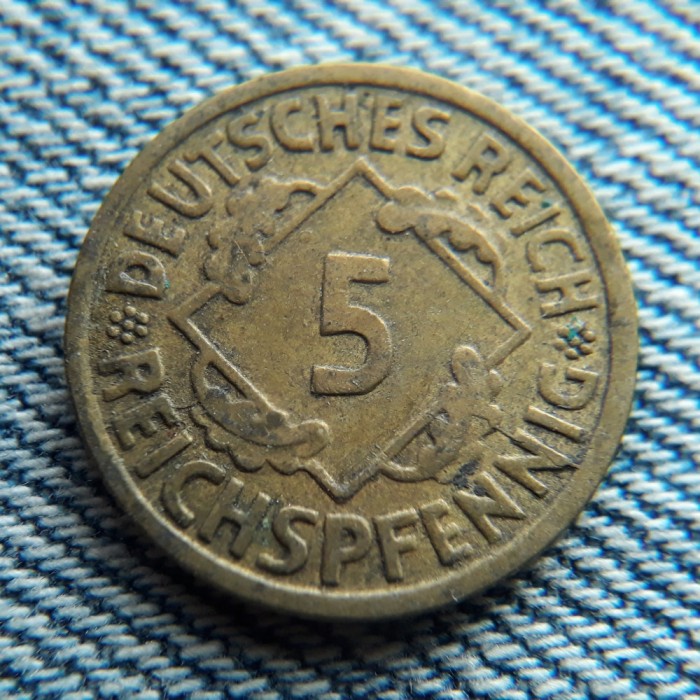 2h - 5 Reichspfennig 1925 F Germania / Pfennig Deutsches Reich