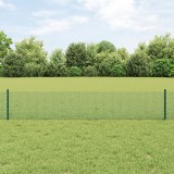 VidaXL Gard din plasă sudată cu 11 posturi U verde 0.4x25 m din oțel