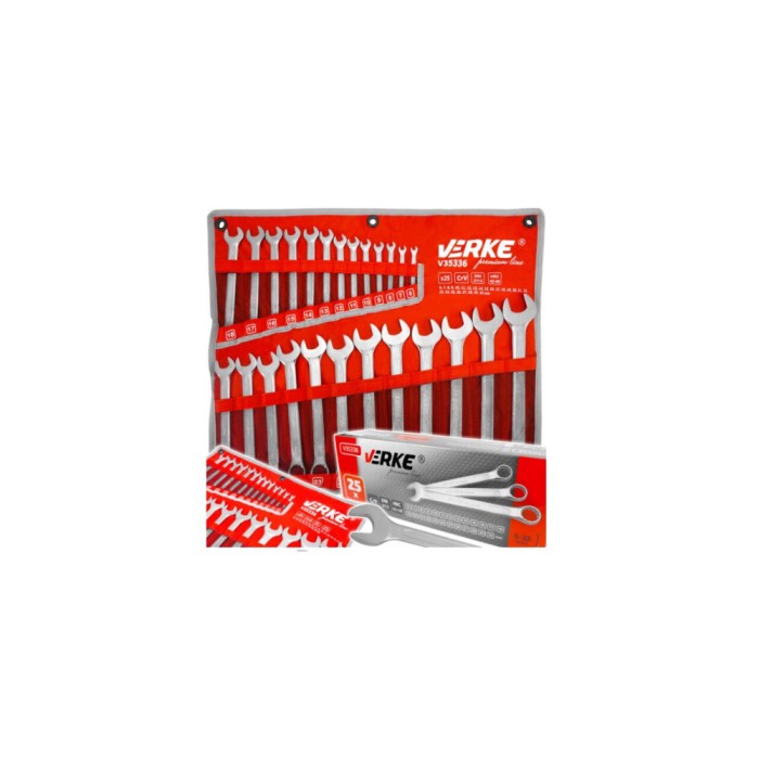 Set chei combinate fixe - inelare 25 piese profesionale, 6 - 32mm Verke