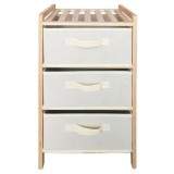 Dulap din lemn cu 3 sertare din panza Home, pentru baie, 32x26x60 cm