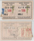 Romania, Opera Romana, Bilet de intrare, Bucuresti, 1934