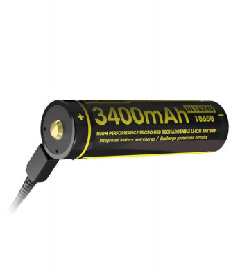 Nitecore USB 18650 li-ion NL1834R 3400mAh 3.6V-Conținutul pachetului 1 Bucată foto