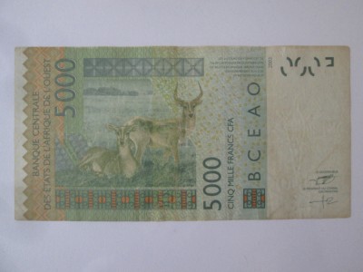 Statele Africii de Vest-Senegal 5000 Franci/Francs BCEAO 2003 foto