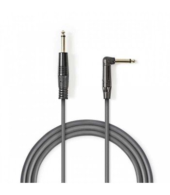 Cablu audio Jack mono 6.35 mm tata - 6.35 mm tata cotit 5m gri NEDIS foto