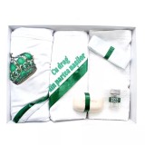 Trusou Botez, 6 Piese cu Text Imprimat &quot;Cu drag din partea nasilor&quot;, Verde, Coroana - TB169