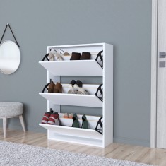Dulap pantofi Aurskog 110x73,5x24cm pal alb [en.casa] HausGarden Leisure