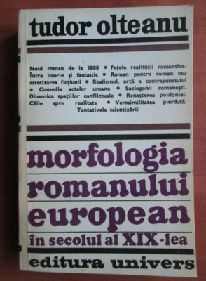 Tudor Olteanu - Morfologia romanului european in secolul al XIX-lea foto