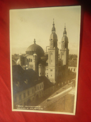 Ilustrata Sibiu - Castedrala Ortodoxa Romana circulat 1932 ,cu Timbru pt.Cultura foto