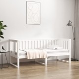 VidaXL Pat de zi fără saltea alb 75x190 cm lemn masiv de pin