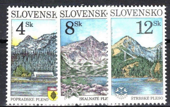 C1173 - Slovacia 1996 - Lacuri de munte 3v ,neuzat,perfecta stare