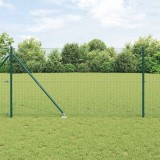 gard din s&acirc;rmă sudată cu 13 st&acirc;lpi spike verde 1.4x50 m oțel