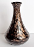 Vaza AVENTURINA din sticla de Murano cu efect praf de aur, inaltime 21 cm