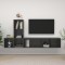 Set de dulapuri TV, 3 piese, gri extralucios, lemn prelucrat