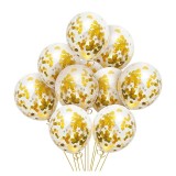 Set 12 Baloane Confetti Aurii, 30cm - Aniversare, Nunta, Botez - Decoratiuni Petreceri Copii si Adulti