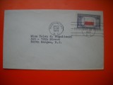 HOPCT PLIC S FDC NR 757 DRAPEL POLONIA-1943 -DRAPEL -SUA -CIRCULAT