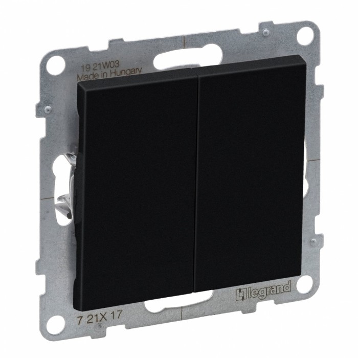 Intrerupator dublu revenire Legrand Suno negru 721417