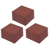 Placi de protectie la cadere 18 buc. rosu 50x50x3 cm cauciuc