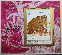 BC475, Manama 1973, colita fauna, elefanti preistorici foto