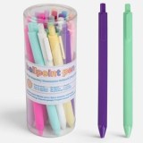 Set Pixuri Ballpoint cu Cerneală Albastră, Culori Pastel, 18 bucăți, CMCLASS
