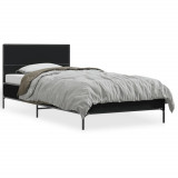 Cadru de pat, negru, 75x190 cm, lemn prelucrat si metal GartenMobel Dekor, vidaXL