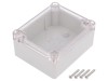 Carcasa Universala ABS Kradex IP65 Gri, 74x89x41 mm, Transparent Capac, Bucsa Alama