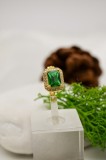 Cercei Argint 925 Placati Cu Aur Cu Piatra Verde Tip Smarald Arg56V, Argintboutique