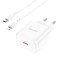 Incarcator Retea cu cablu Lightning Quick Charge 20W 1 X USB Tip-C Borofone BN3 Premium -Alb
