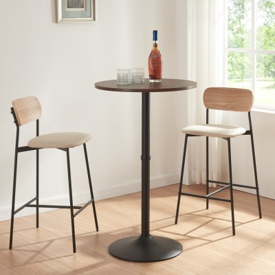 Masa bar Vantaa 100x60cm negru nuc [en.casa] HausGarden Leisure foto