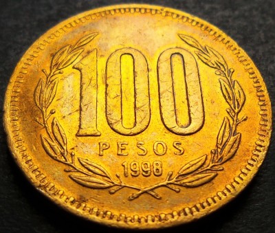 Moneda 100 PESOS - CHILE, anul 1998 * cod 2370 foto