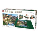 Puzzle 1000 piese+covoras Franta, Burgundy, King